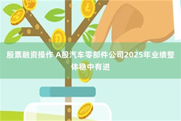 股票融资操作 A股汽车零部件公司2025年业绩整体稳中有进