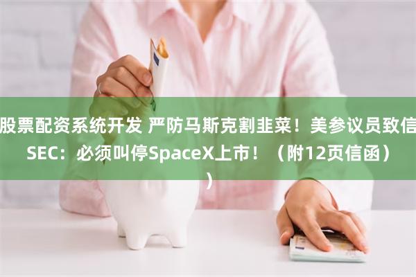 股票配资系统开发 严防马斯克割韭菜！美参议员致信SEC：必须叫停SpaceX上市！（附12页信函）