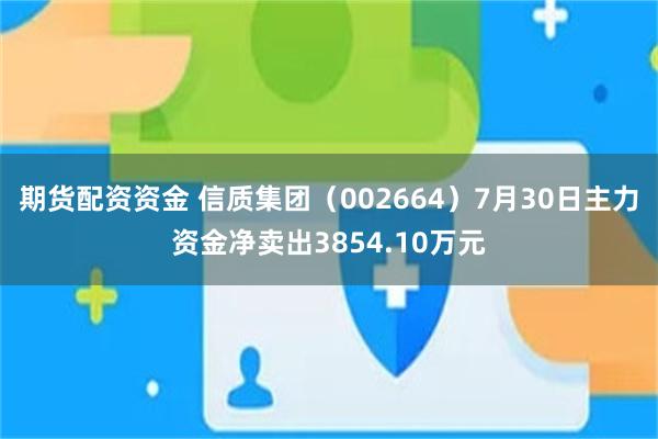 期货配资资金 信质集团（002664）7月30日主力资金净卖出3854.10万元