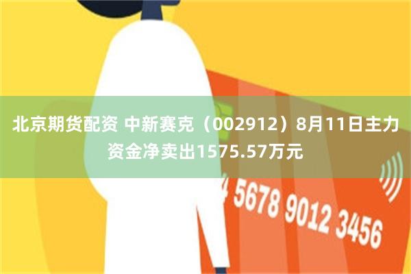 北京期货配资 中新赛克（002912）8月11日主力资金净卖出1575.57万元