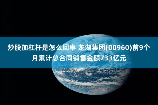 炒股加杠杆是怎么回事 龙湖集团(00960)前9个月累计总合同销售金额733亿元