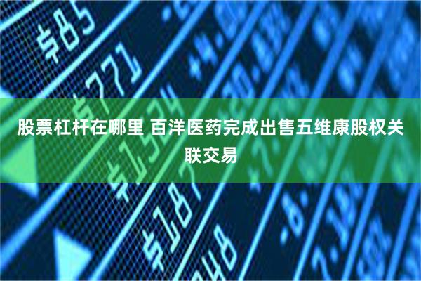 股票杠杆在哪里 百洋医药完成出售五维康股权关联交易
