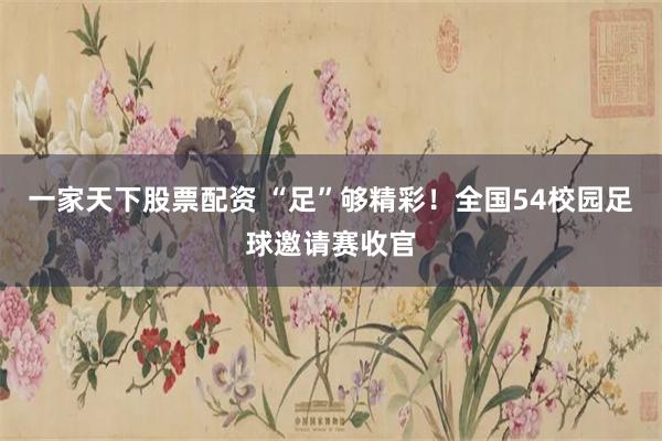 一家天下股票配资 “足”够精彩！全国54校园足球邀请赛收官