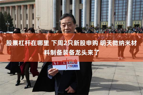 股票杠杆在哪里 下周2只新股申购 明天微纳米材料制备装备龙头来了