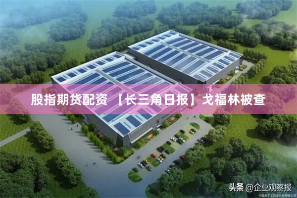 股指期货配资 【长三角日报】戈福林被查