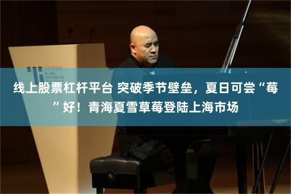 线上股票杠杆平台 突破季节壁垒，夏日可尝“莓”好！青海夏雪草莓登陆上海市场