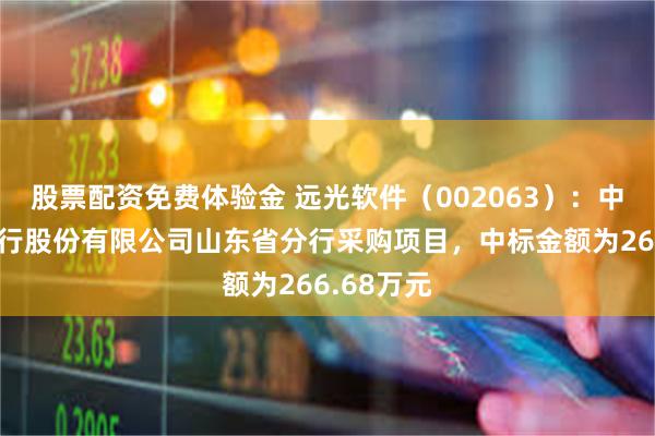 股票配资免费体验金 远光软件（002063）：中标中国银行股份有限公司山东省分行采购项目，中标金额为266.68万元