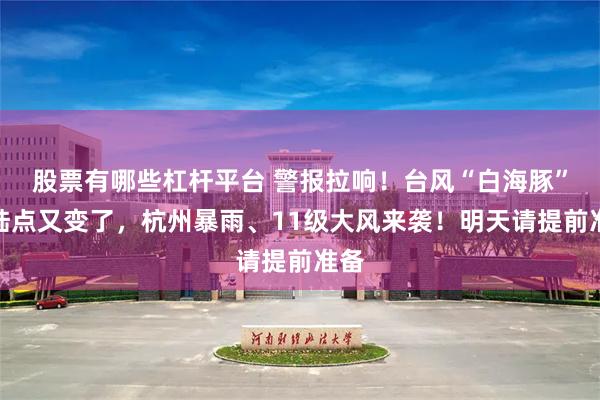 股票有哪些杠杆平台 警报拉响！台风“白海豚”登陆点又变了，杭州暴雨、11级大风来袭！明天请提前准备