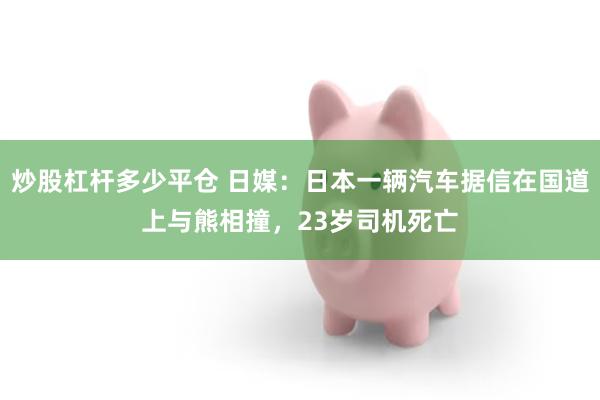 炒股杠杆多少平仓 日媒：日本一辆汽车据信在国道上与熊相撞，23岁司机死亡