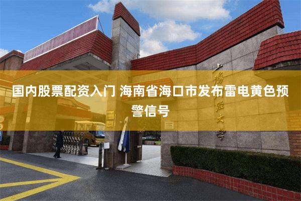 国内股票配资入门 海南省海口市发布雷电黄色预警信号
