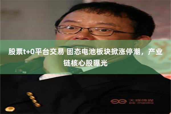 股票t+0平台交易 固态电池板块掀涨停潮，产业链核心股曝光