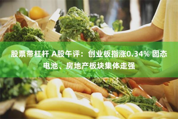 股票带杠杆 A股午评：创业板指涨0.34% 固态电池、房地产板块集体走强